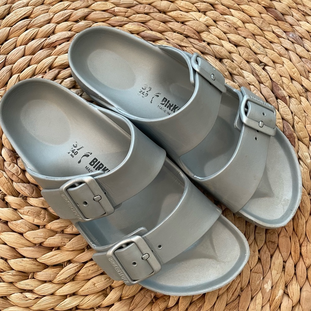 Birkenstock Arizona EVA Silver Sandals